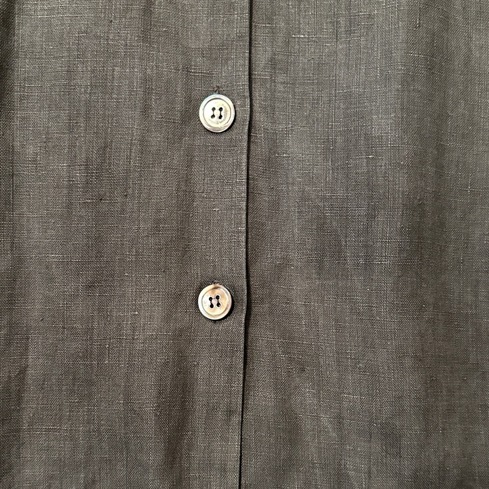 Anne Klein Vintage Charcoal Linen Midi Dress - Picture 6 of 7